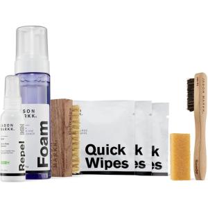 imageJason Markk Care Kit ampamp Suede 6Piece Cleaning Kit Bundle Suede Brush ampamp Stain Eraser Foam Repel Spray Delicates Brush ampamp Quick Wipes Safe for Leather Suede Nubuck Cotton Wool Felt Knits