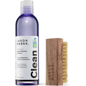 imageJason Markk Deep Cleaning Solution ampamp Delicates Shoe Cleaning Brush Bundle 2Piece Shoe and Sneaker Cleaner Set Deep Cleaning and Extra Gentle Safe for Leather Suede Nubuck Cotton Knits