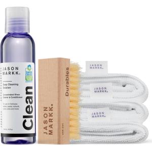 imageJason Markk Essential Kit Shoe Cleaner ampamp Microfiber Towels 5Piece Set Deep Cleaning Solution Durables Brush ampamp 3 Pack Microfiber Towels Sneaker Care Ideal for Footwear