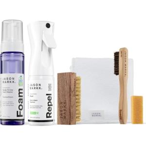 imageJason Markk Premium Bundle Shoe Cleaner Kit 6Piece Set Foam Repel Spray Brushes Microfiber Towel ampamp Stain Eraser Sneaker Care Ideal for Footwear Safe on Leather Suede NubuckCotton Knits