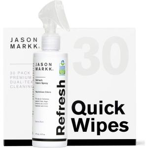 imageJason Markk Quick Wipes ampamp Refresh Spray Bundle 30Pack of Wipes ampamp Shoe Deodorizer Sneaker Care Ideal for Footwear Safe for Leather Suede Nubuck Cotton Knits