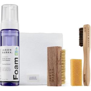 imageJason Markk ReadyToUse ampamp Suede 5Piece Cleaning Kit Bundle Suede Brush ampamp Stain Eraser ReadyToUse Foam Delicates Brush ampamp Microfiber Towel Safe for Leather Suede Nubuck Cotton Wool Felt K