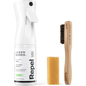 imageJason Markk Repel Spray amp Suede 3Piece Cleaning Kit Bundle Shoe amp Sneaker Cleaner Brush amp Stain Eraser NonAerosol Water amp Stain Repellent Spray Safe for Leather Suede Nubuck Cotton Knits
